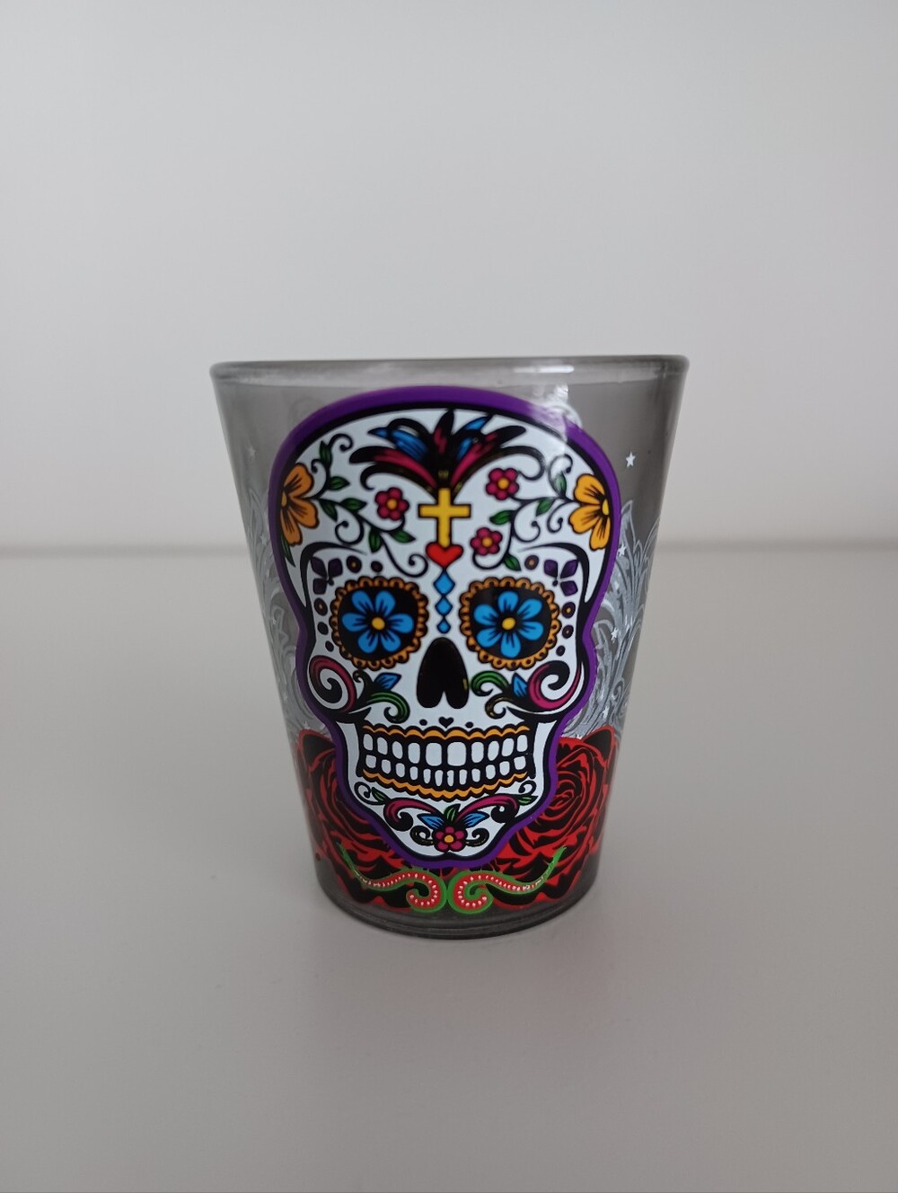 Skull Roses Design Colorful Shot Glass Barware Drinkware‎ Collectible
